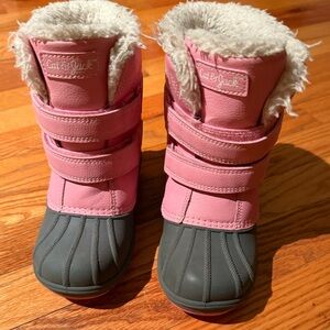 Cat & Jack Pink and Gray Kids Rain & Snow Boots